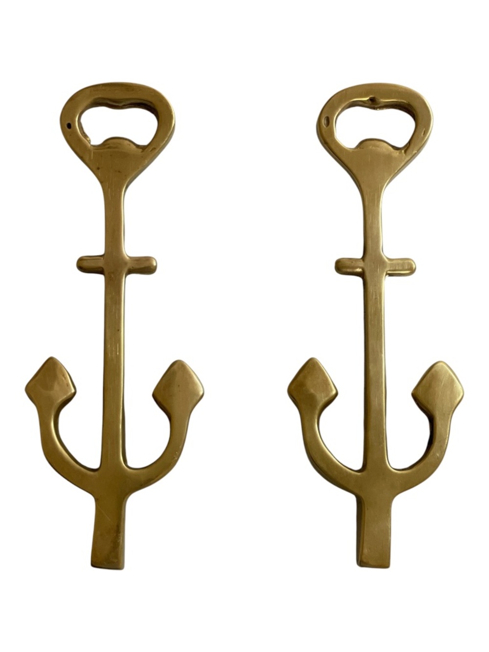 Vintage Brass Anchor Bottle Openers - Set of 2